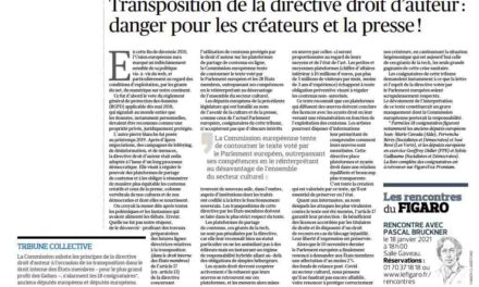 Transposition de la directive droit d’auteur : danger pour les créateurs et la presse – Tribune dans le Figaro