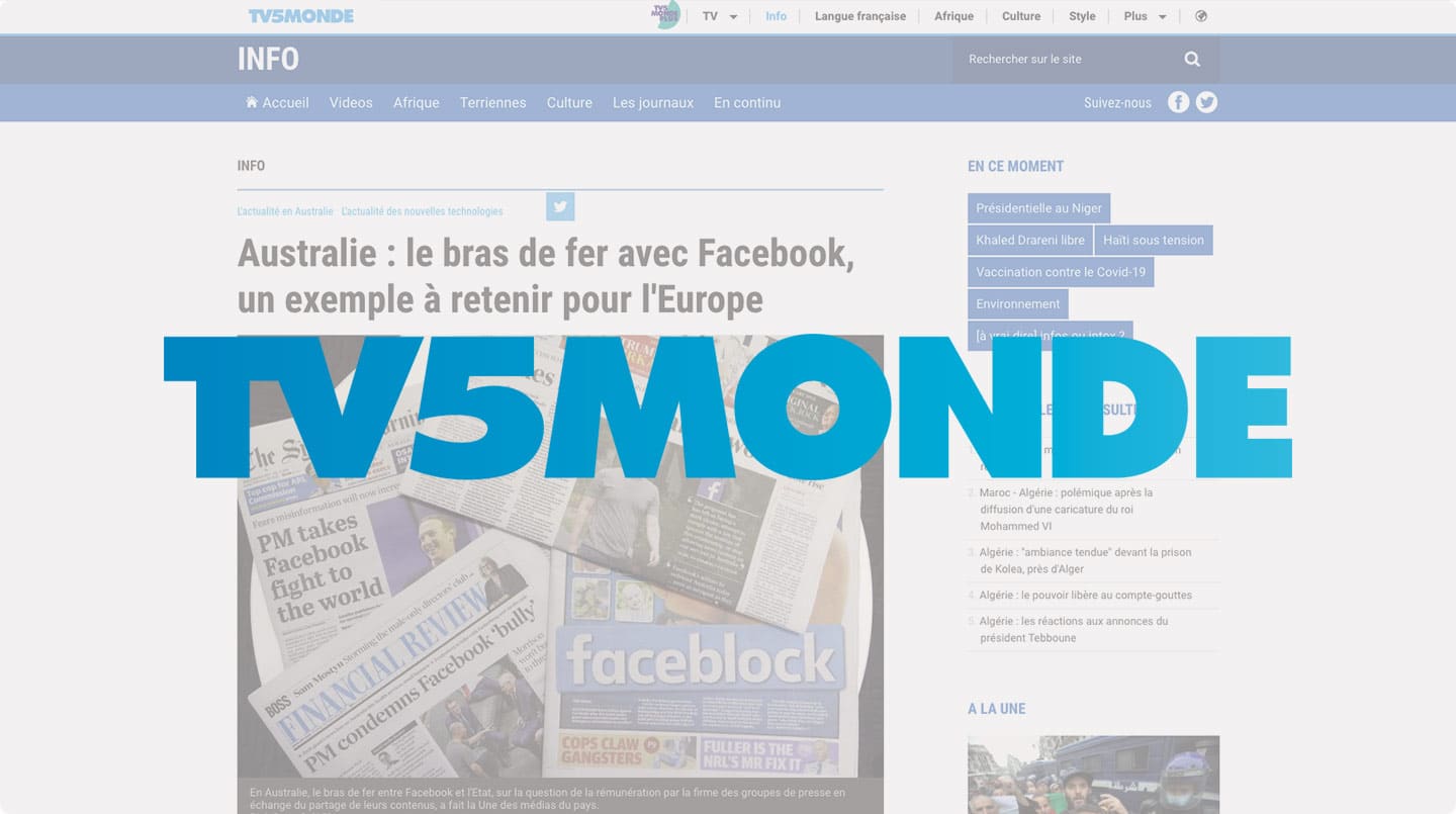 Australie : le bras de fer avec Facebook, un exemple à retenir pour l’Europe – TV5Monde