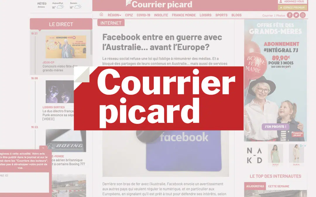 Facebook entre en guerre avec l’Australie… avant l’Europe? – Courrier Picard