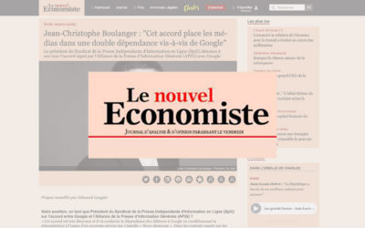 Jean-Christophe Boulanger : “Cet accord place les médias dans une double dépendance vis-à-vis de Google” – Le Nouvel Économiste
