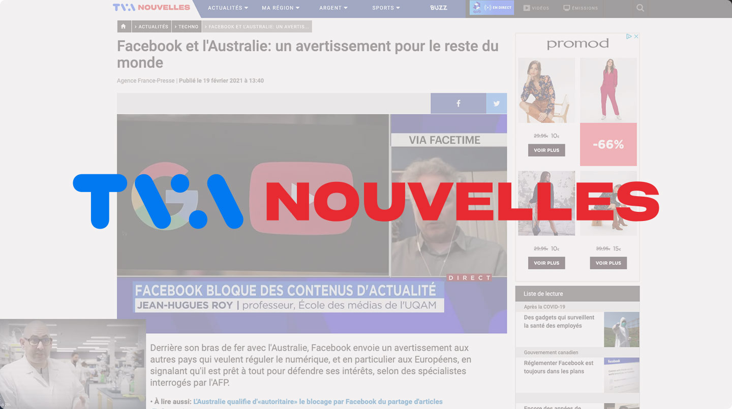 Facebook et l’Australie: un avertissement pour le reste du monde  – TVAnouvelles