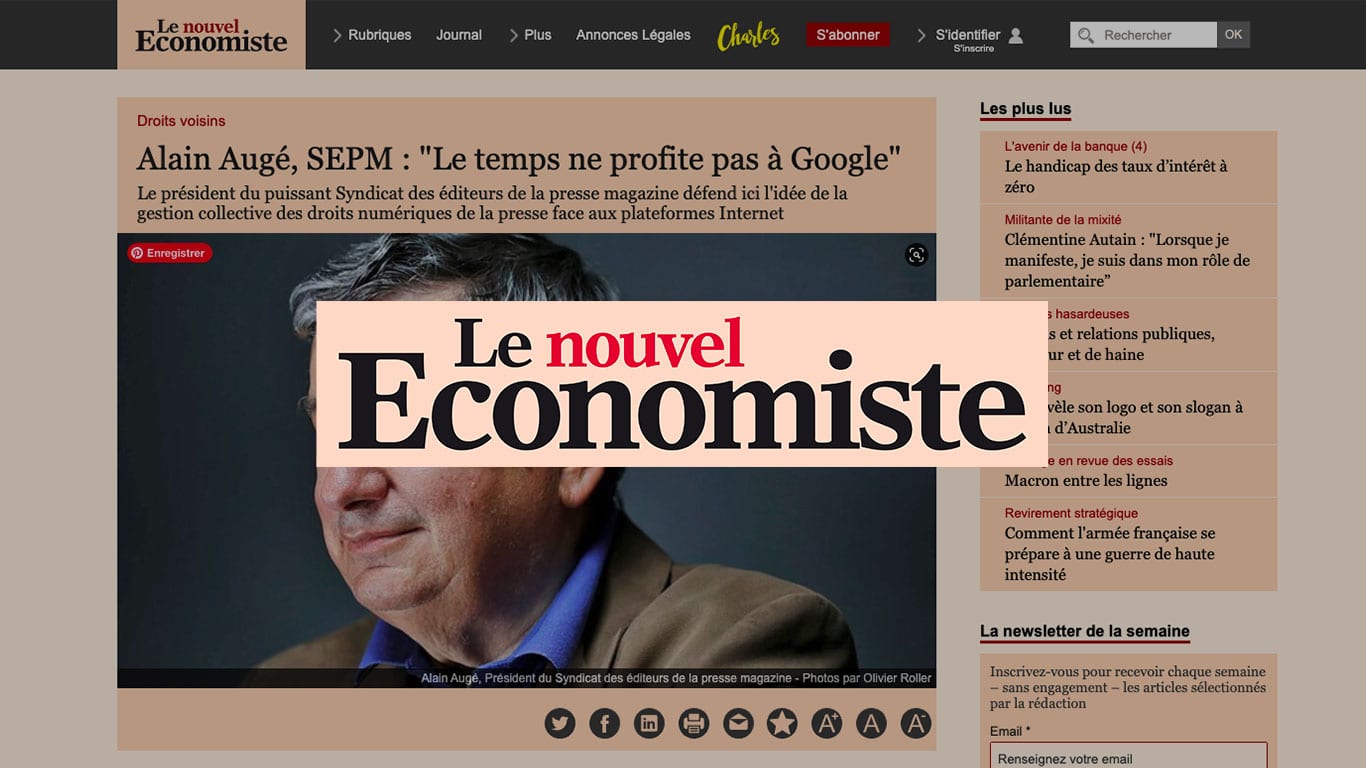 Entretien avec Alain Augé, SEPM : “Le temps ne profite pas à Google” – Le nouvel Économiste
